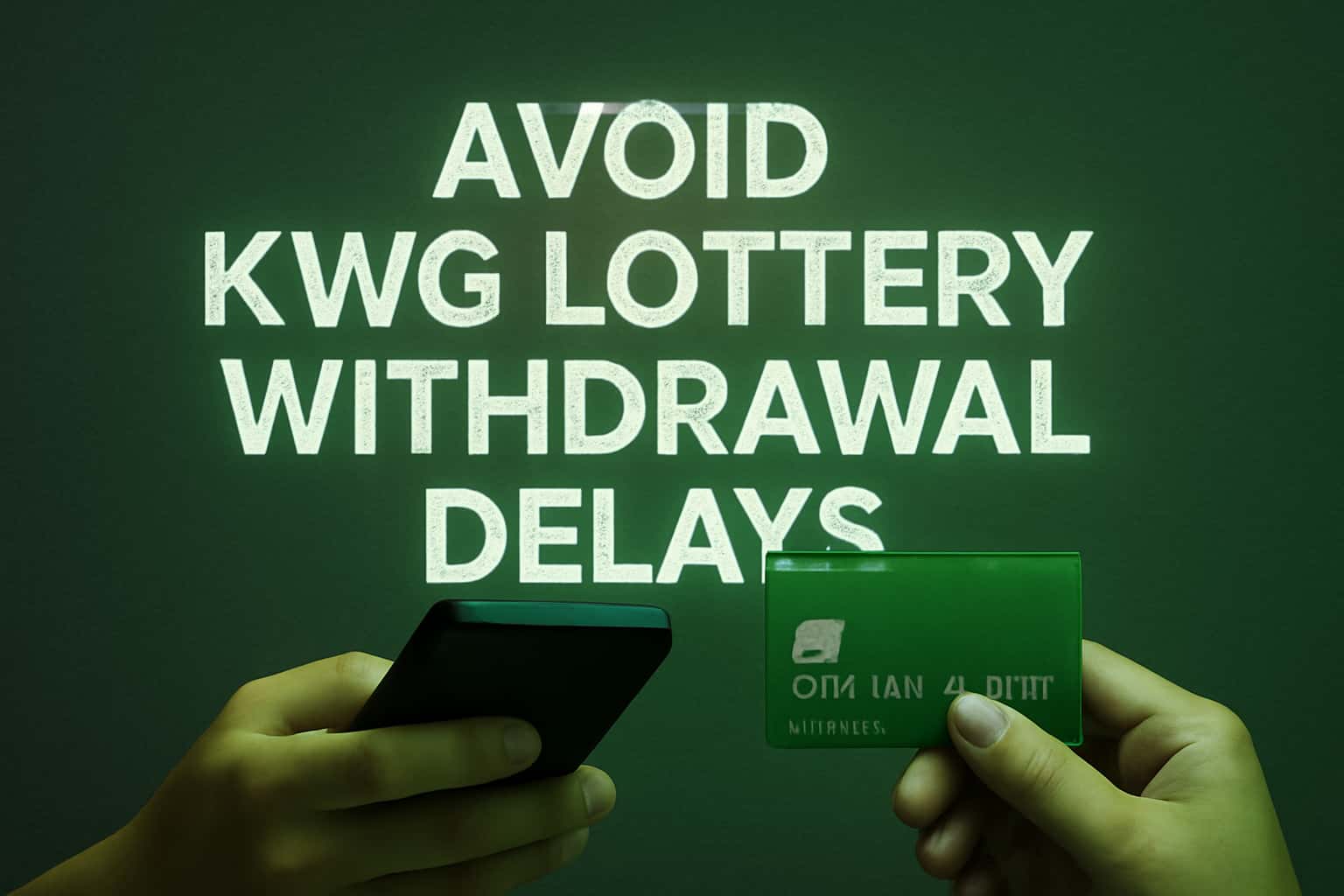 An informative scene illustrating the importance of avoiding withdrawal delays from KWG Lottery.