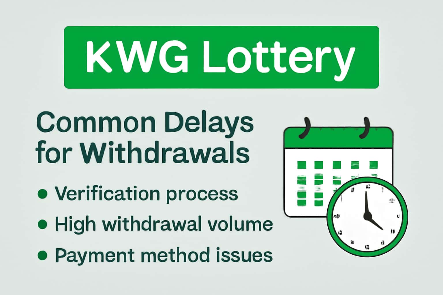A visual representation of common delays in KWG Lottery withdrawals.