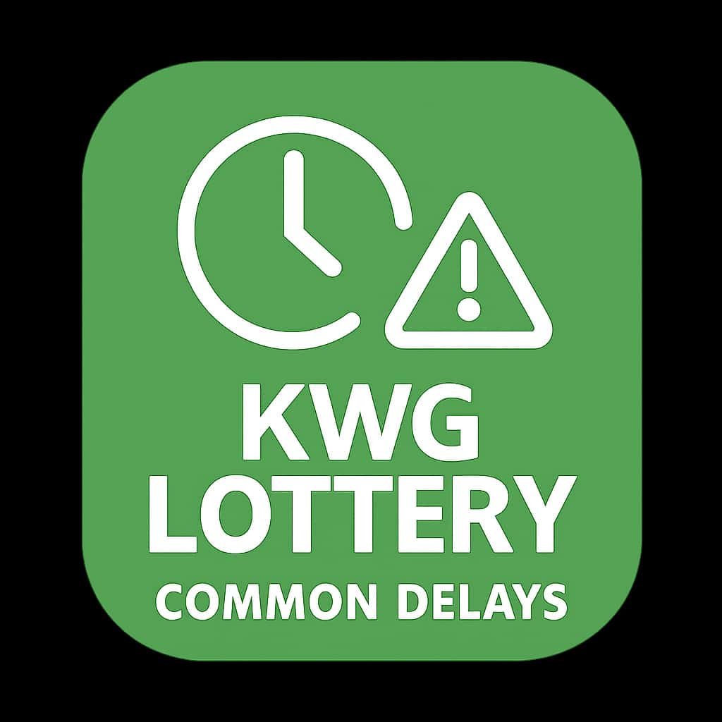 An icon representing KWG Lottery withdrawal delays.