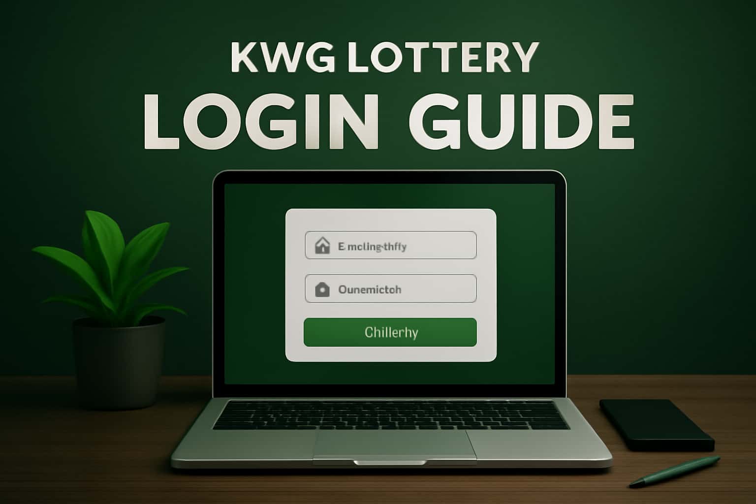 An informative graphic illustrating the KWG Lottery Login Guide with a focus on account access.