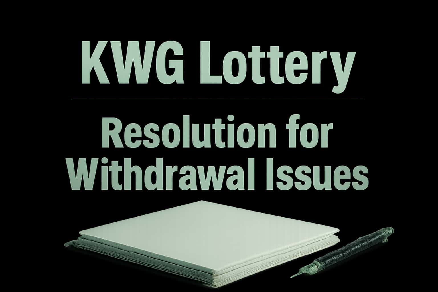 A conceptual image illustrating the theme of KWG Lottery withdrawal issues resolution.
