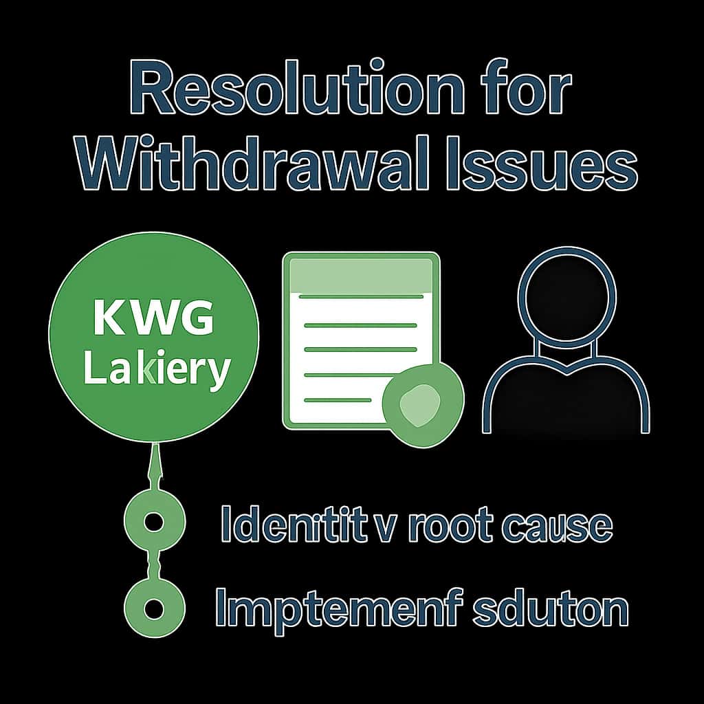 An educational diagram outlining common issues faced during KWG Lottery withdrawals.