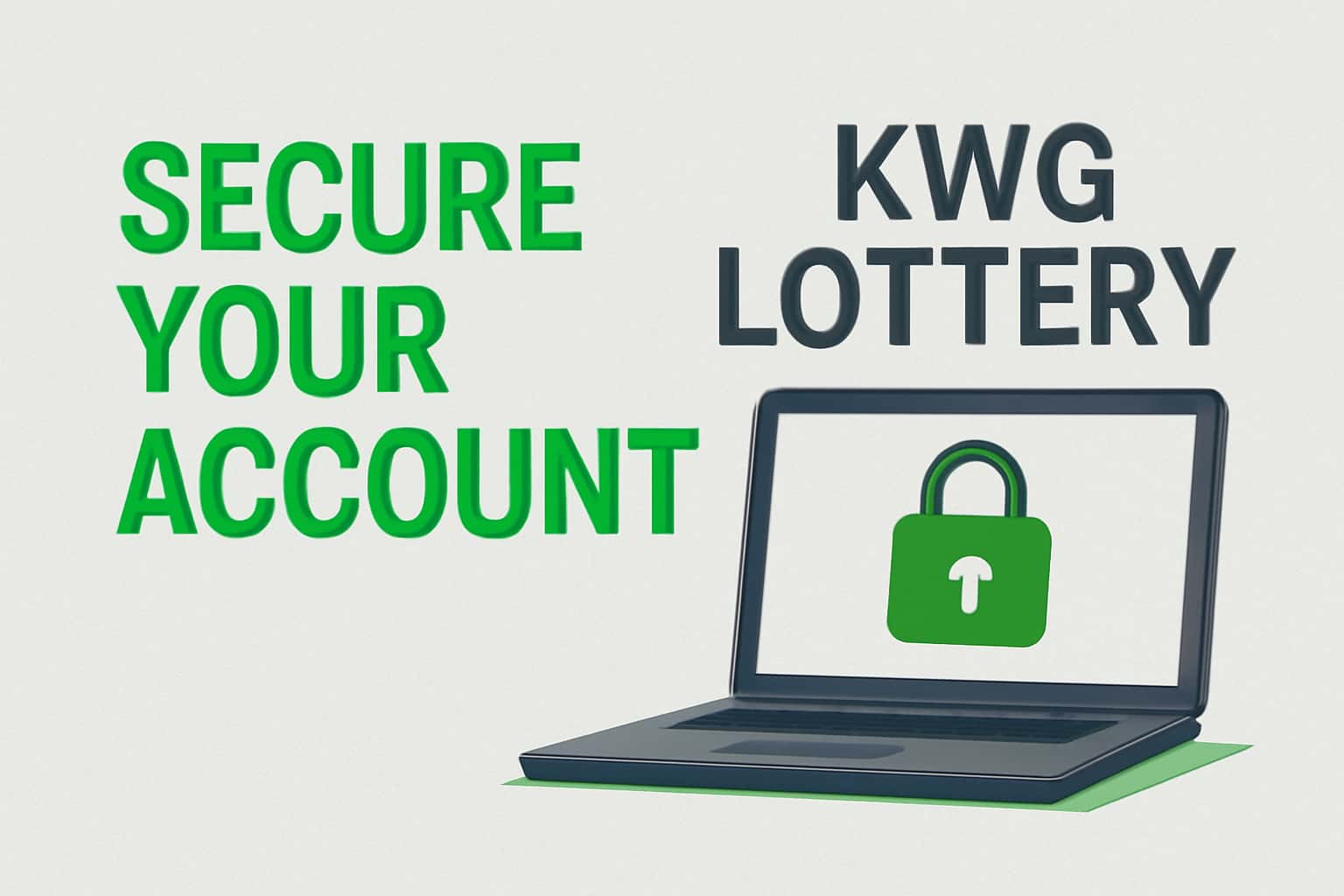 An informative scene illustrating account security measures for KWG Lottery, focused on protecting user information.