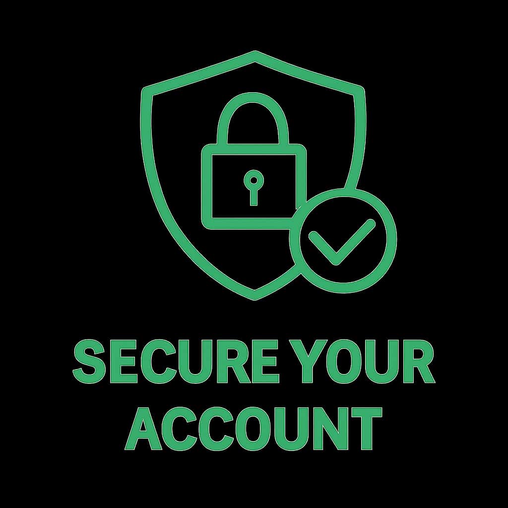 An icon representing account security for KWG Lottery.
