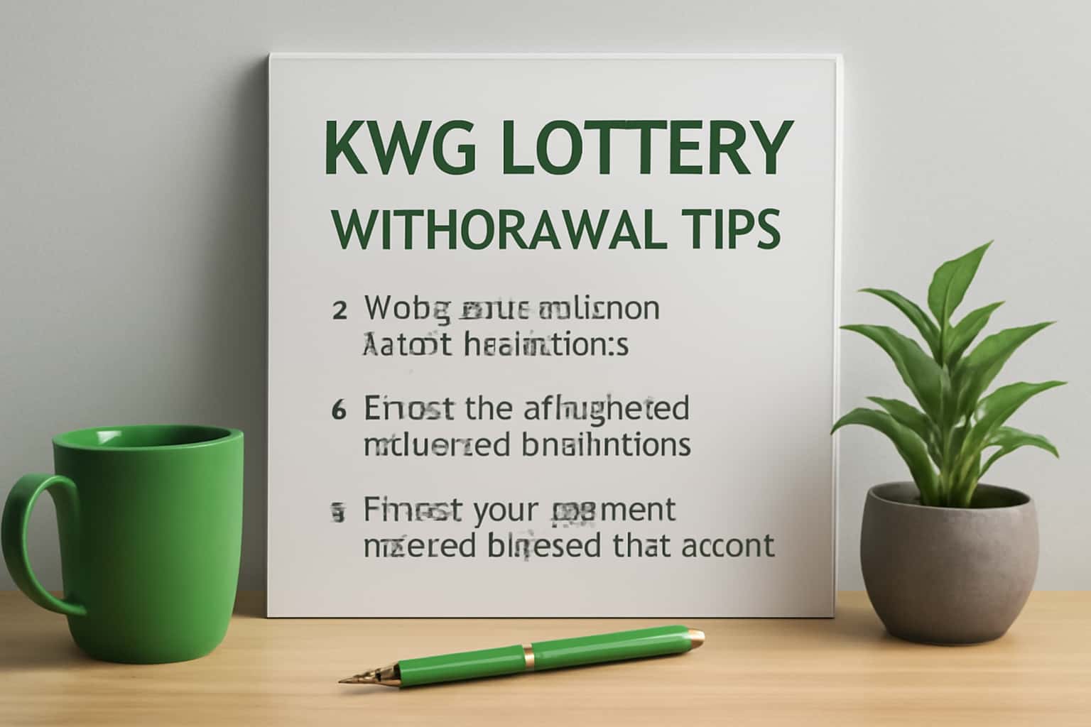 Informative graphic representation of KWG Lottery Withdrawal Tips.