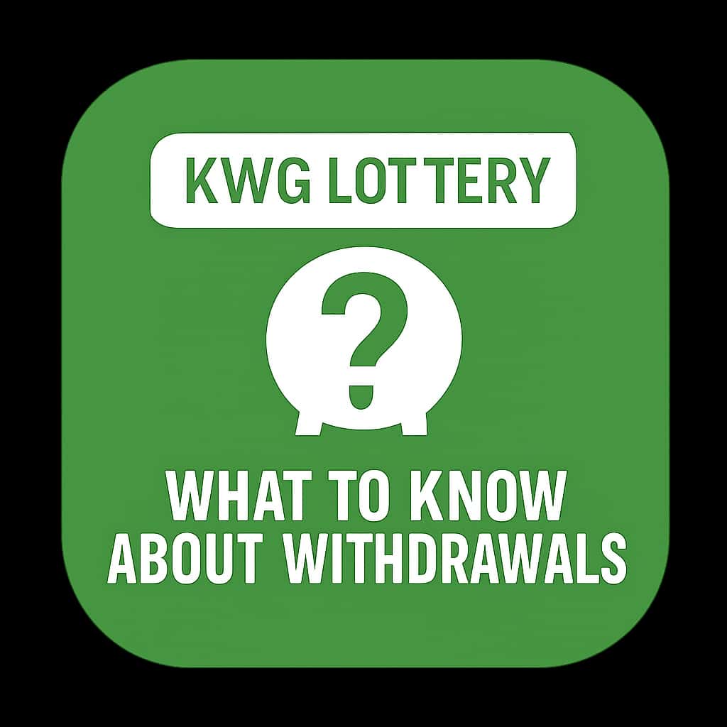 A badge for KWG Lottery withdrawals guide.