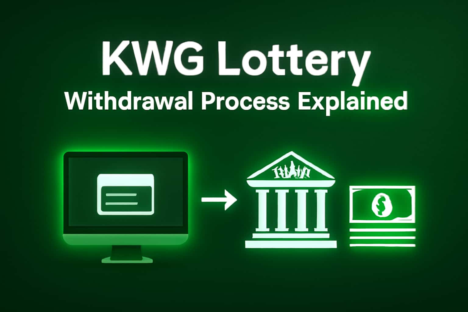 A visual representation of the KWG Lottery withdrawal process with clear branding.