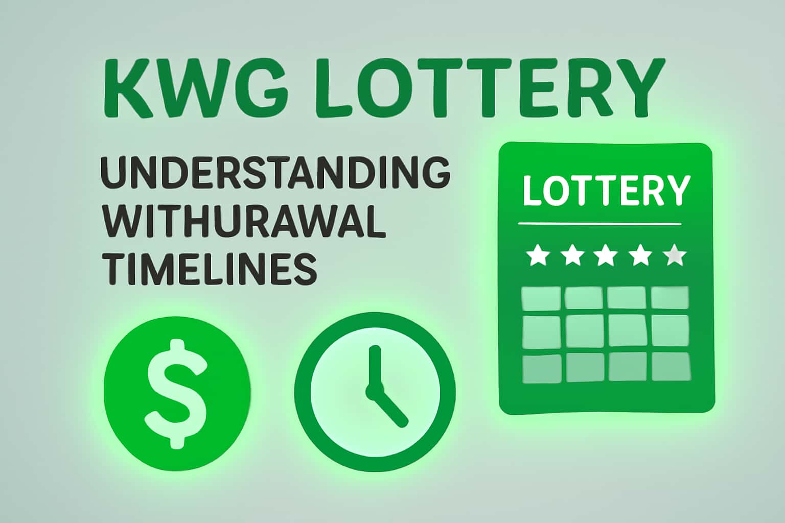 An informational graphic depicting the concept of withdrawal timelines in a lottery context.
